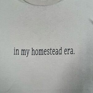 In My Homestead Era Beige Cotton Tee Medium